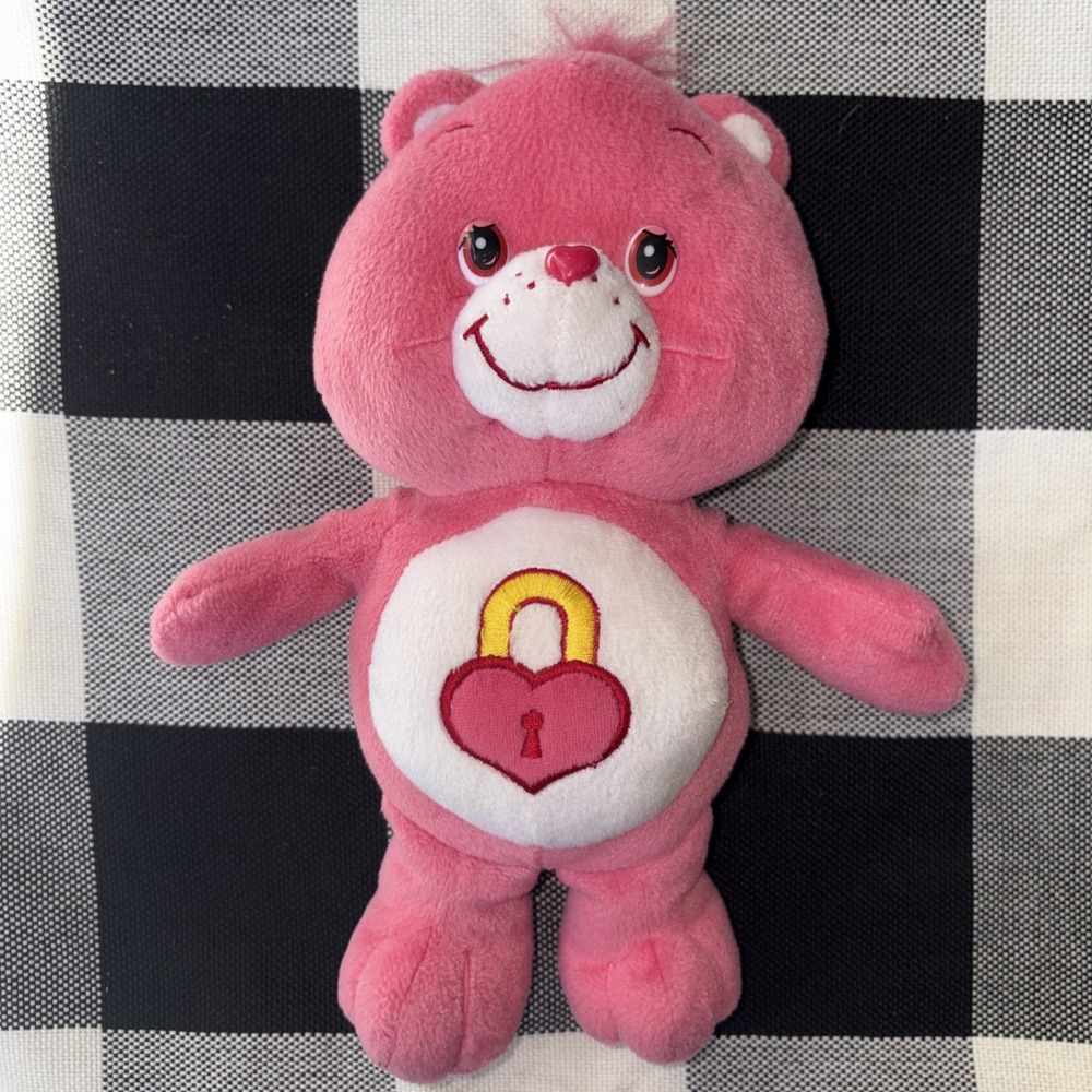 Care Bear Secret Bear Plush 10 Inch Pink 2004 Vintage Good Condition